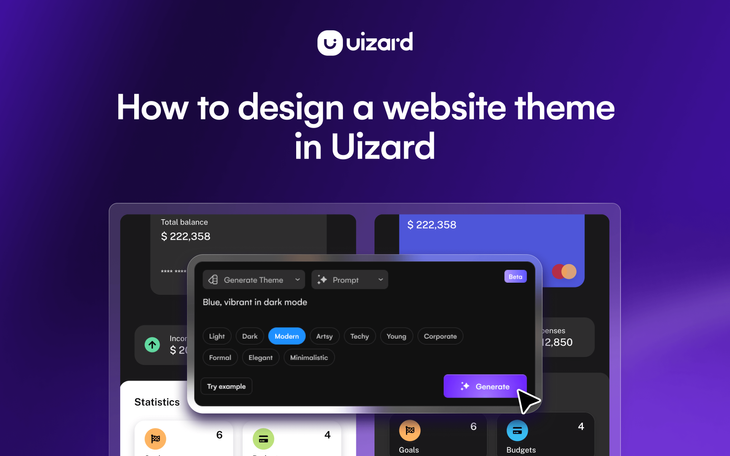 How to design a website theme in Uizard