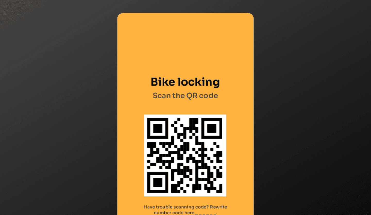 Bike rental app design lock screen