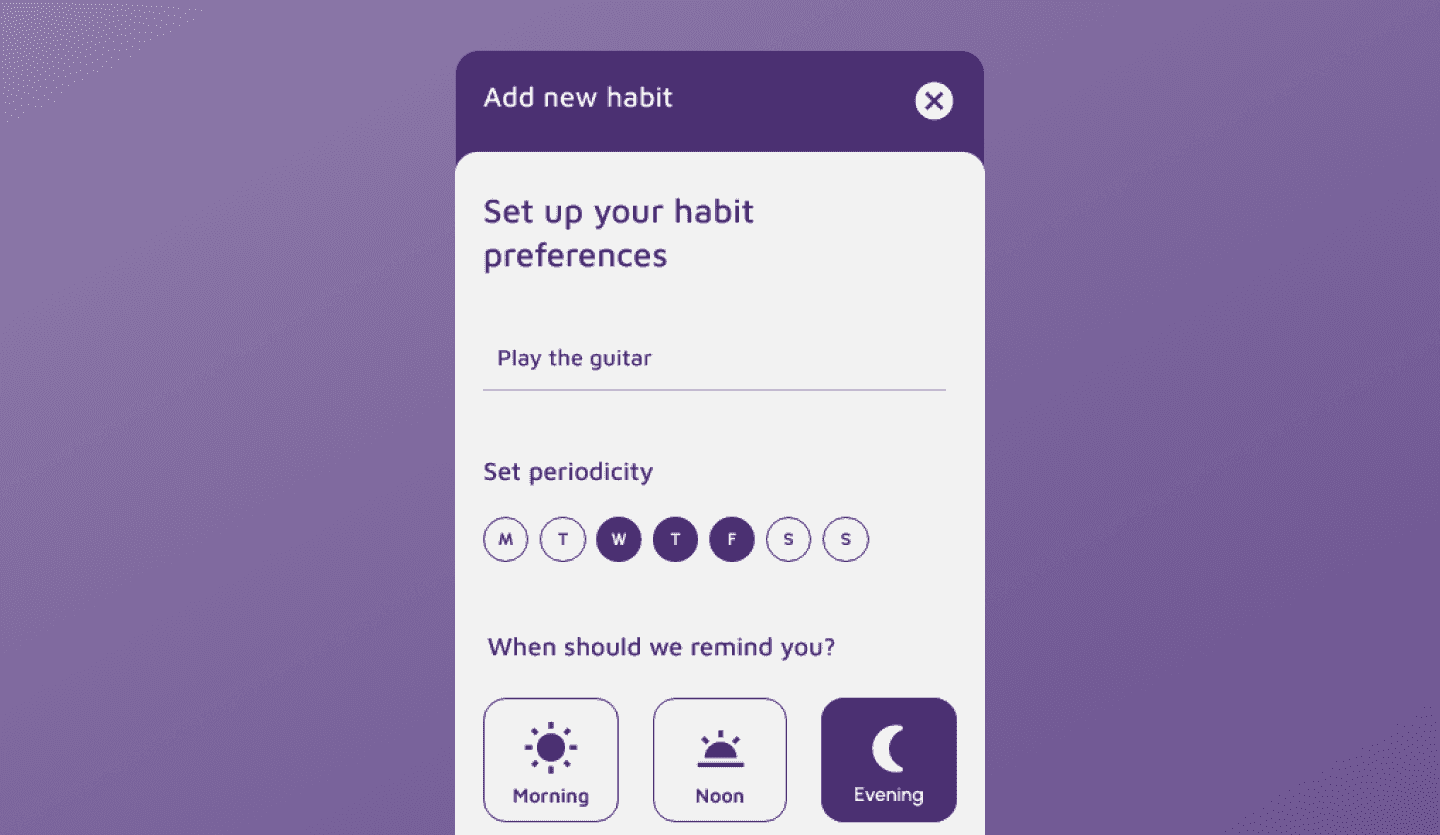 Habit tracker light app UI design template habit screen
