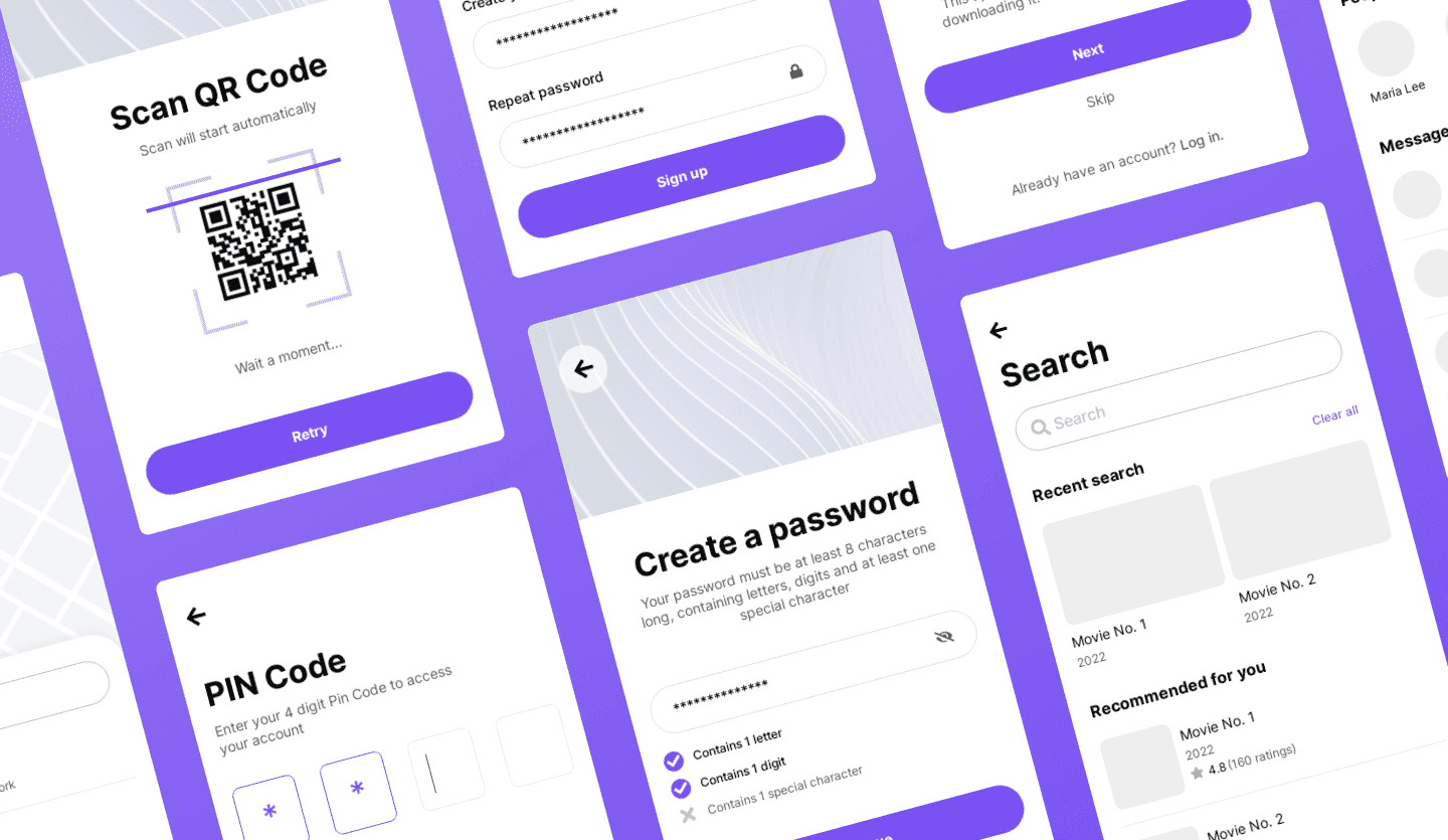 mobile ui kit onboarding components