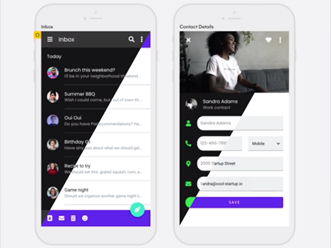 Screenshot of app-design in Uizard