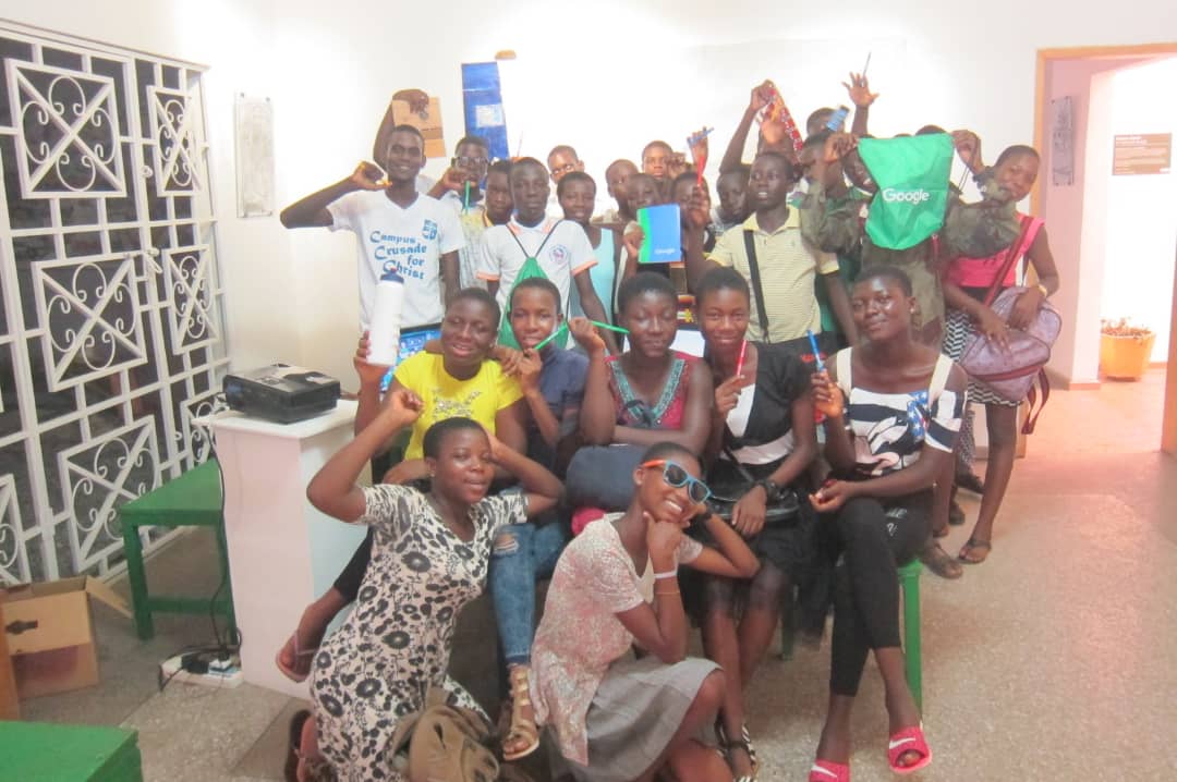 Kelvin (on the left with the "Campus Crusade" shirt), with his students