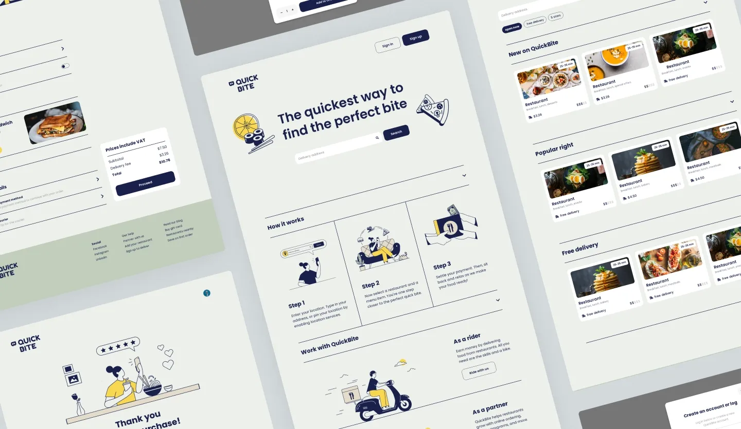 food delivery web app template