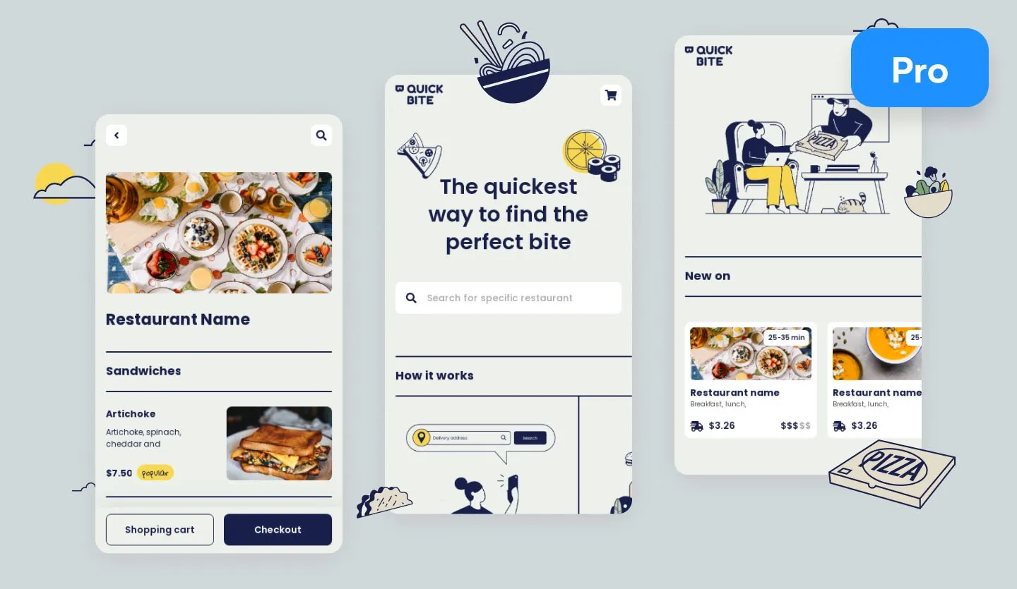 food delivery mobile app design template