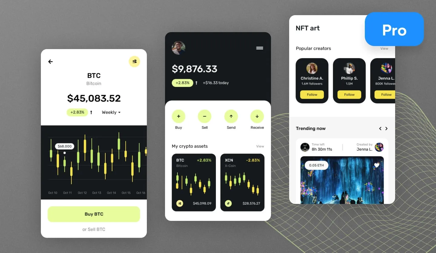 crypto management app template for mobile