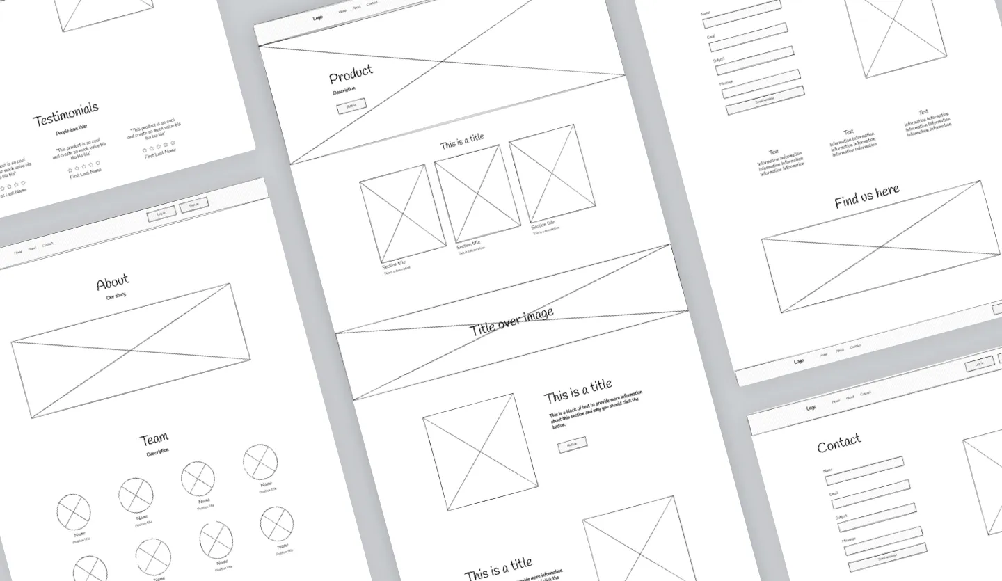 website wireframes