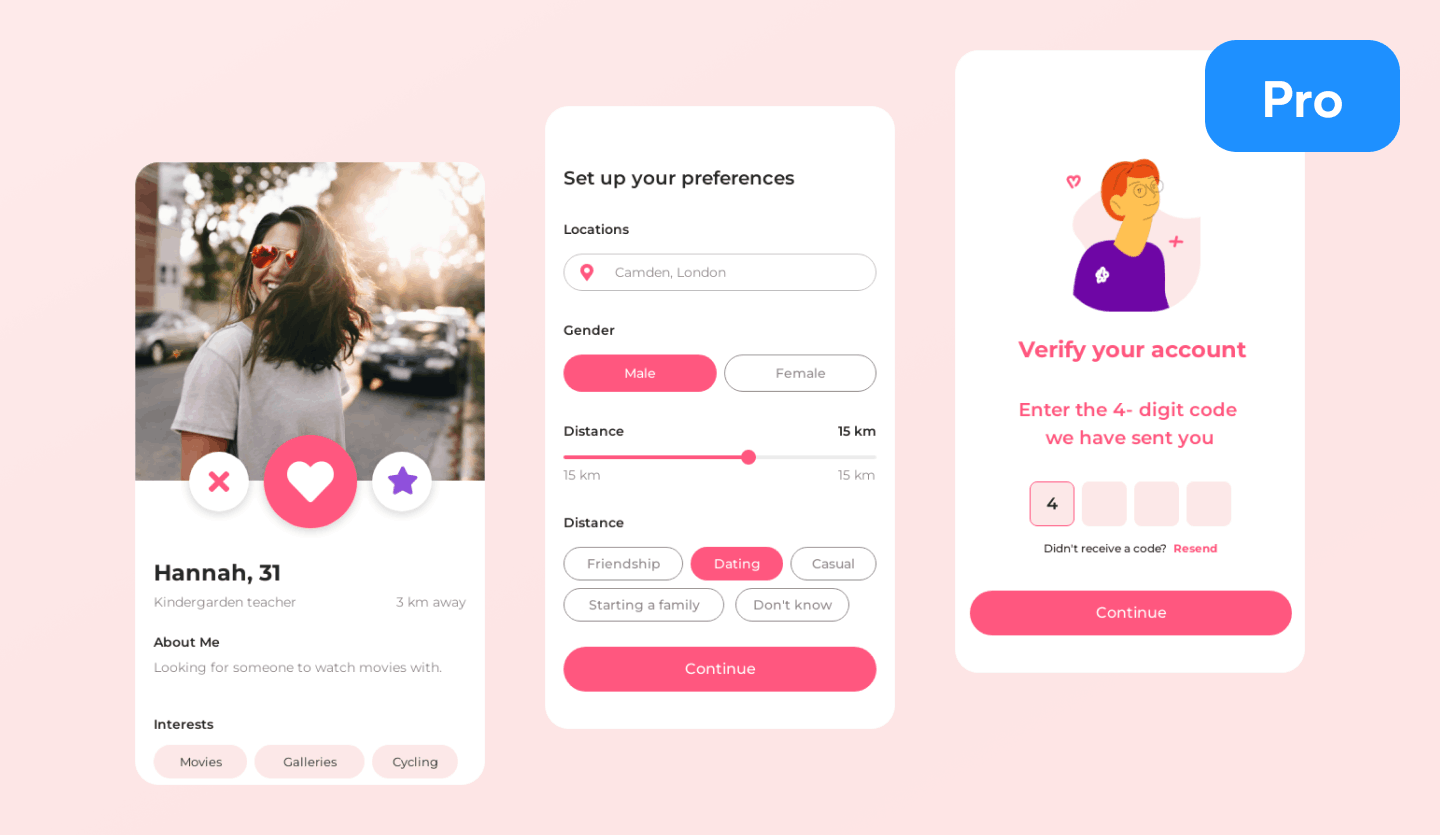 mobile dating app design template