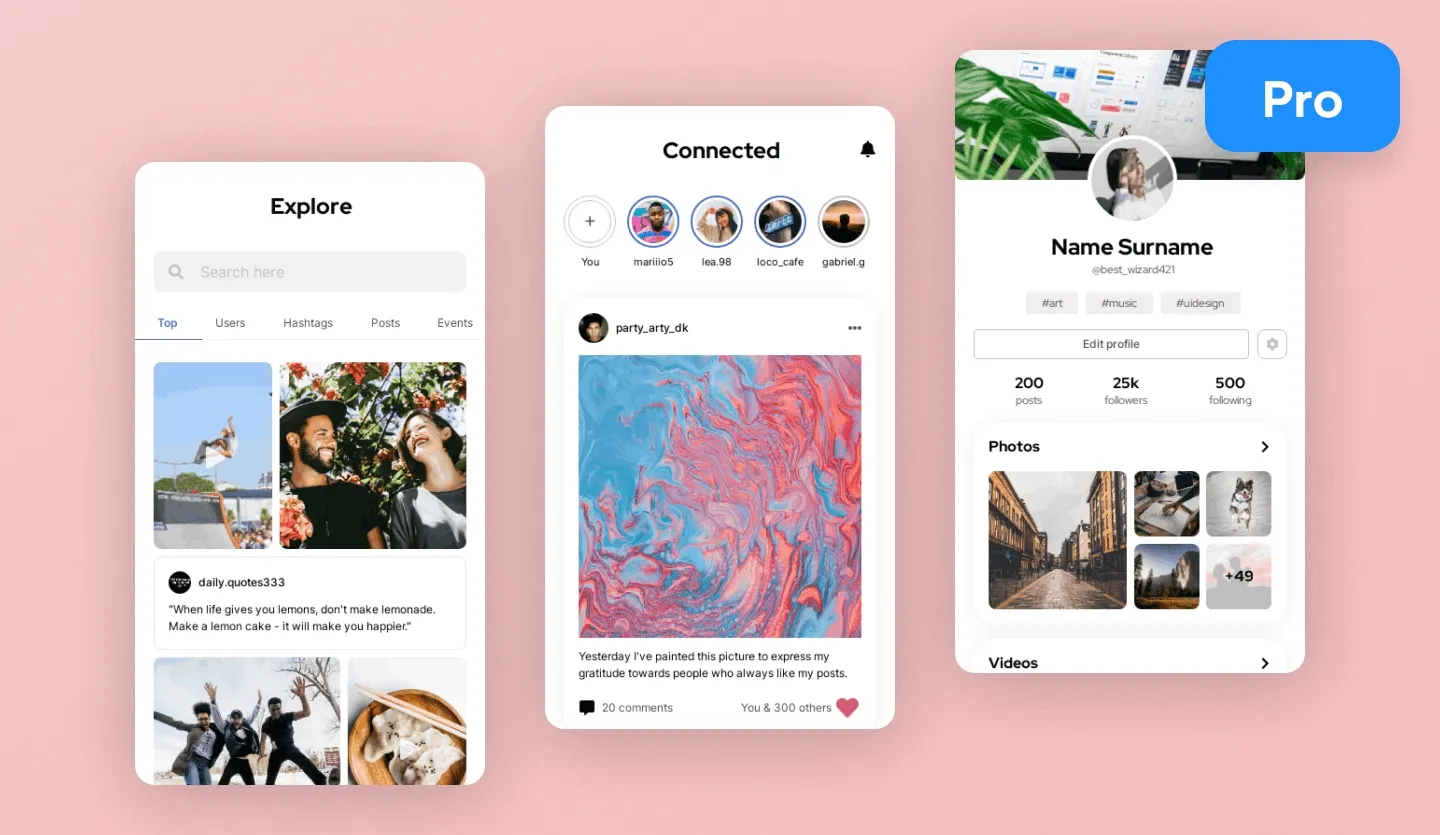 social media mobile app design template