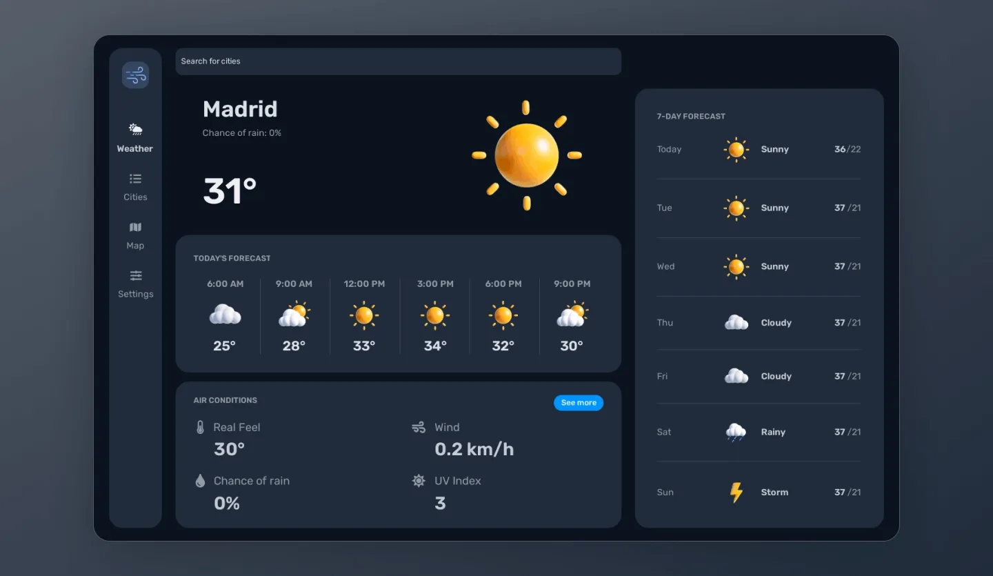 weather web app template