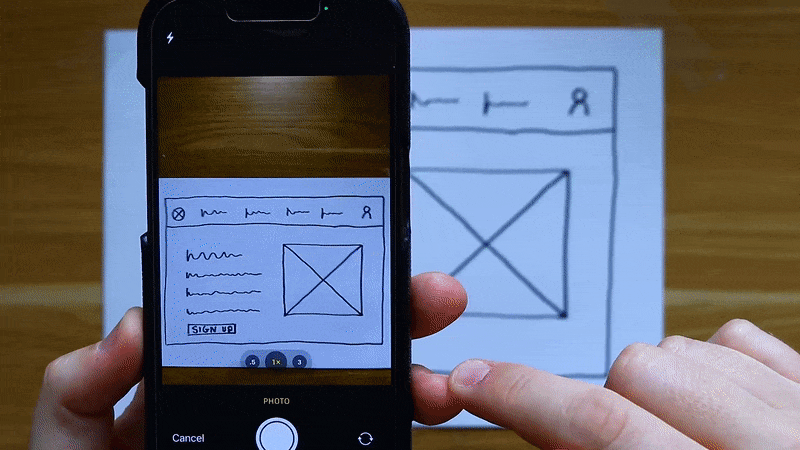 upload your wireframe to uizard