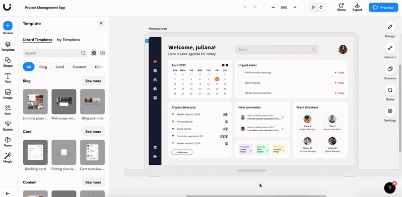 project management web app