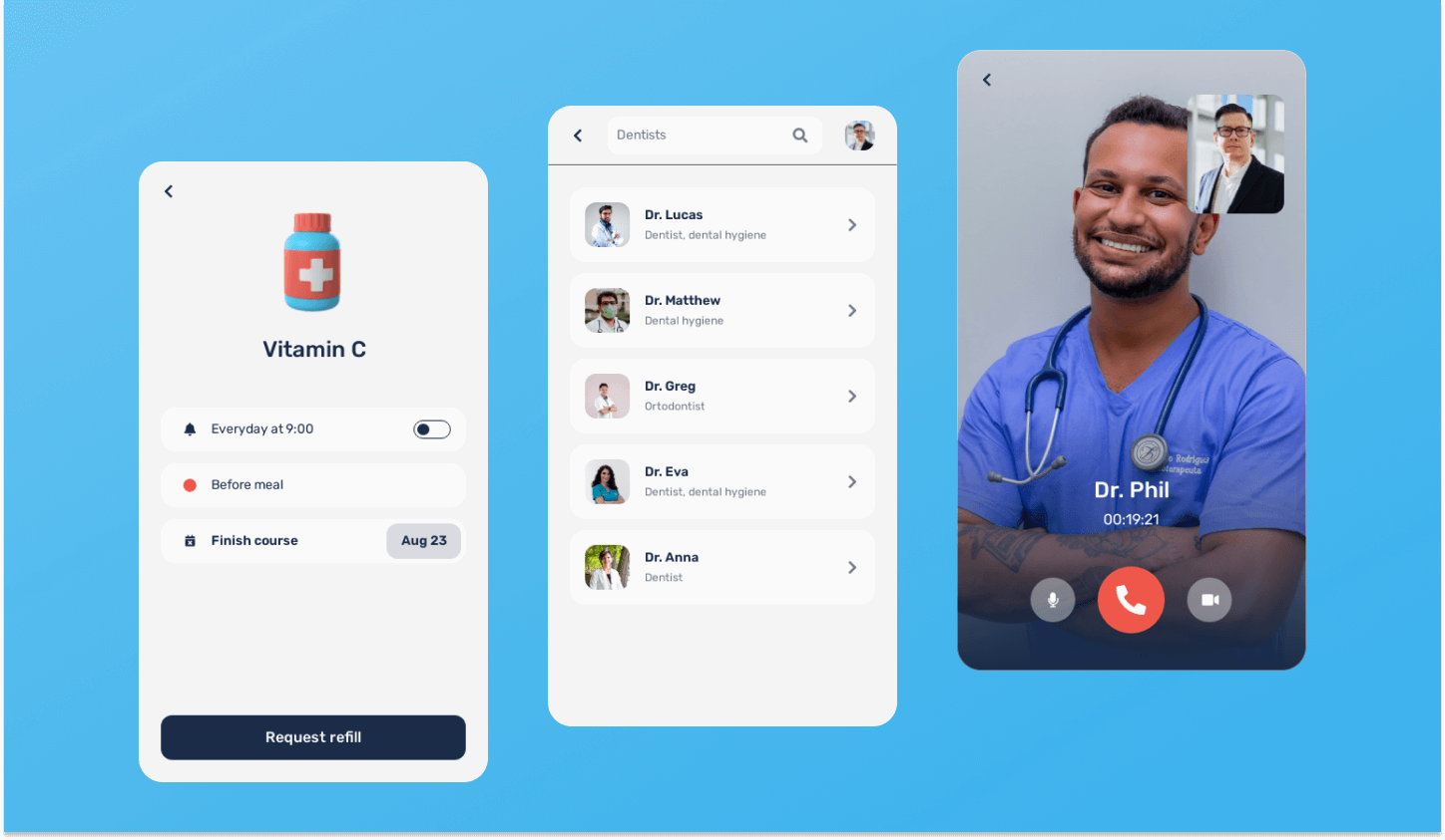 uizard medical app design template