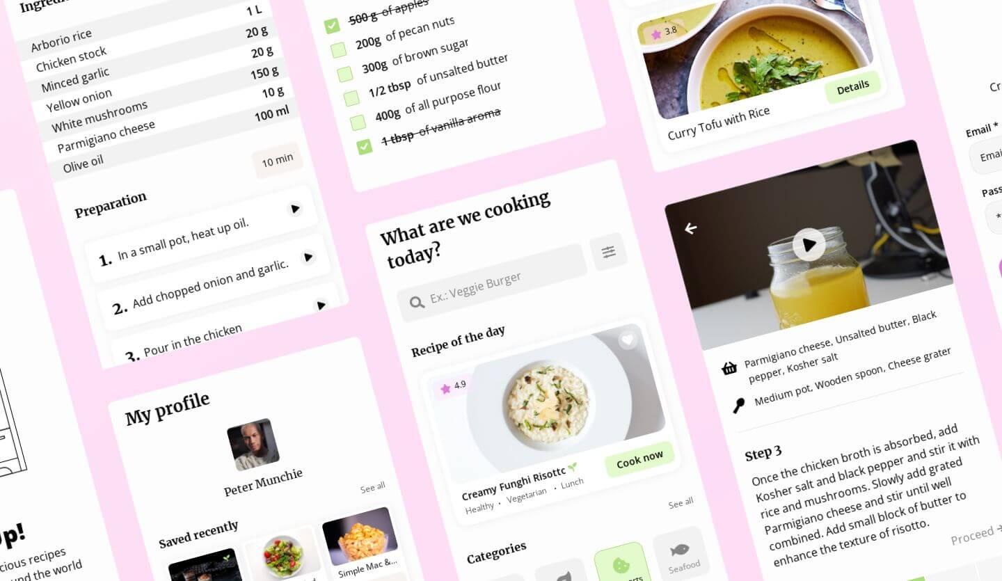 cooking app design template