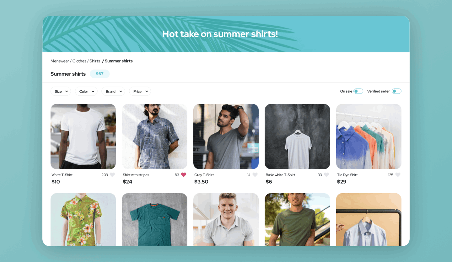 marketplace website template in uizard