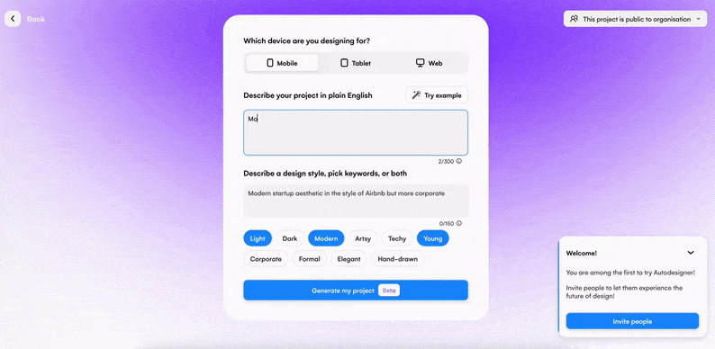 app design creation using autodesigner