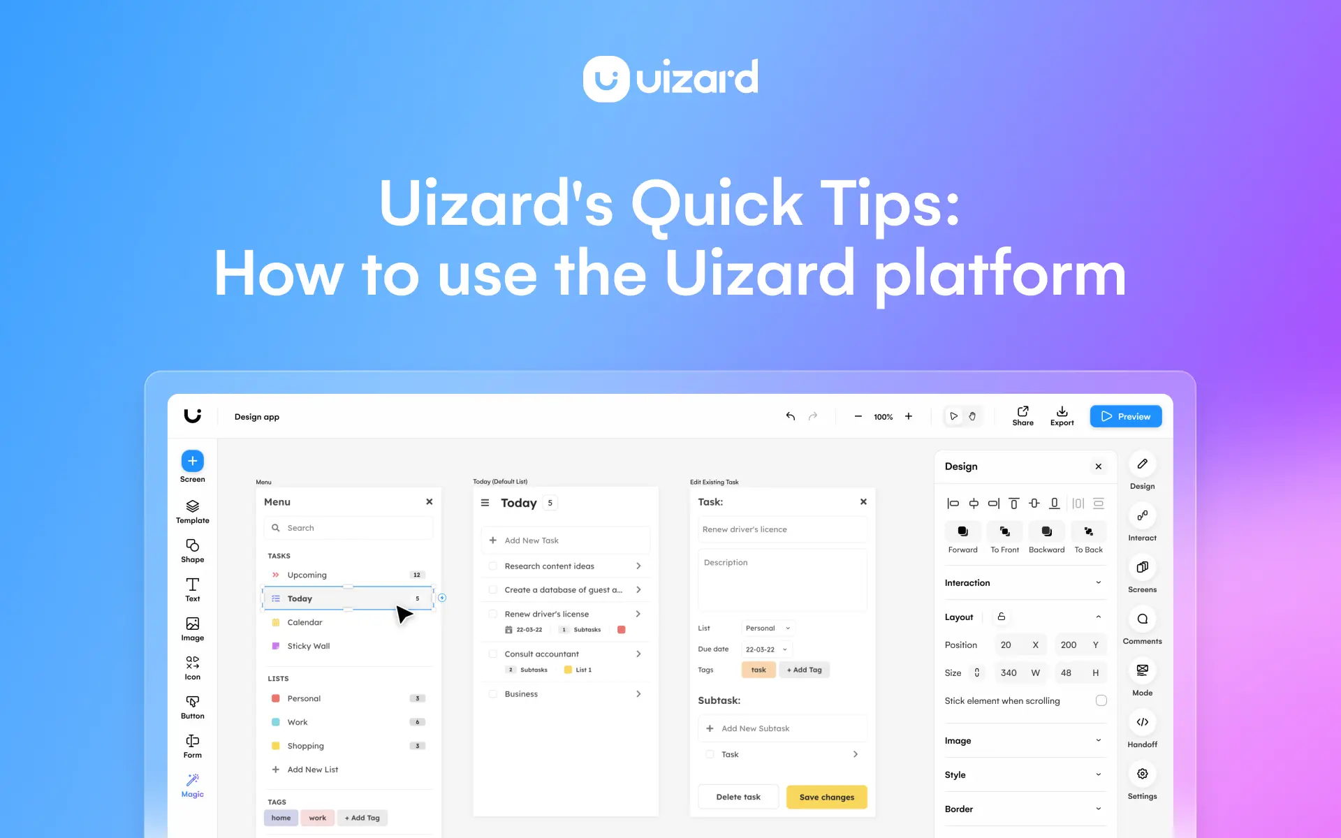 Uizard’s Quick Tips | How To Use Uizard | Uizard