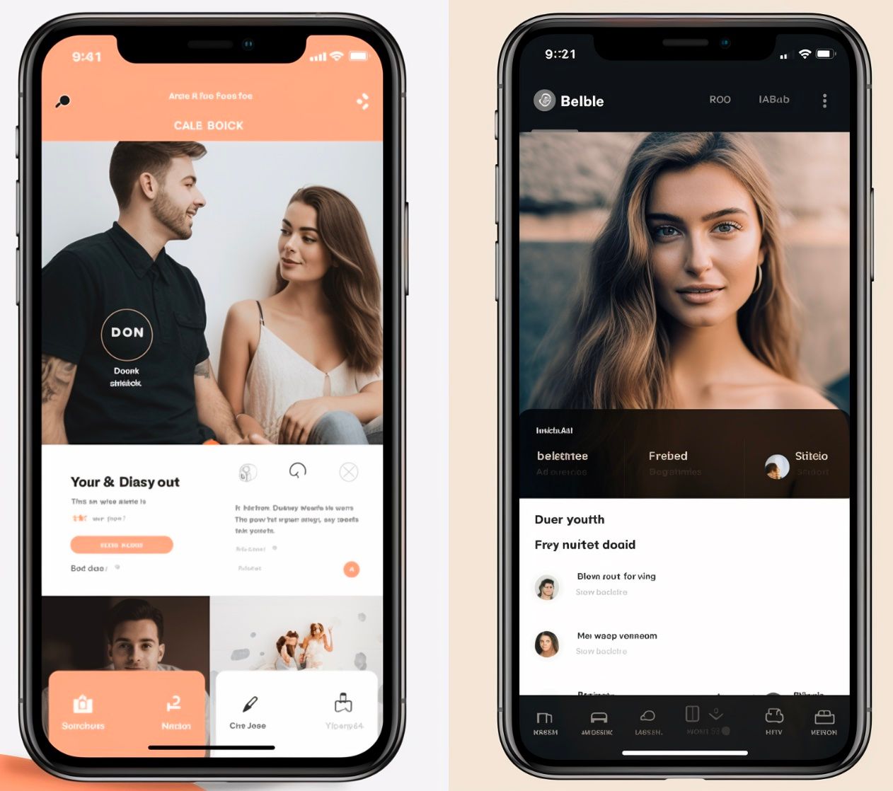 a dating app landing page