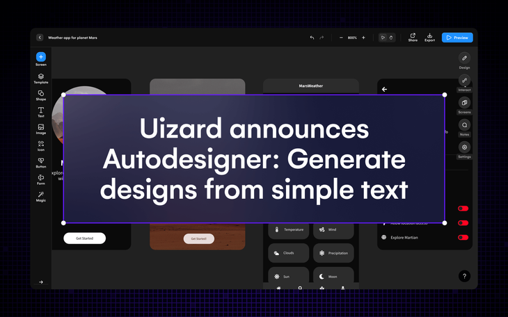 Uizard announces Autodesigner: The world's first AI UI generator