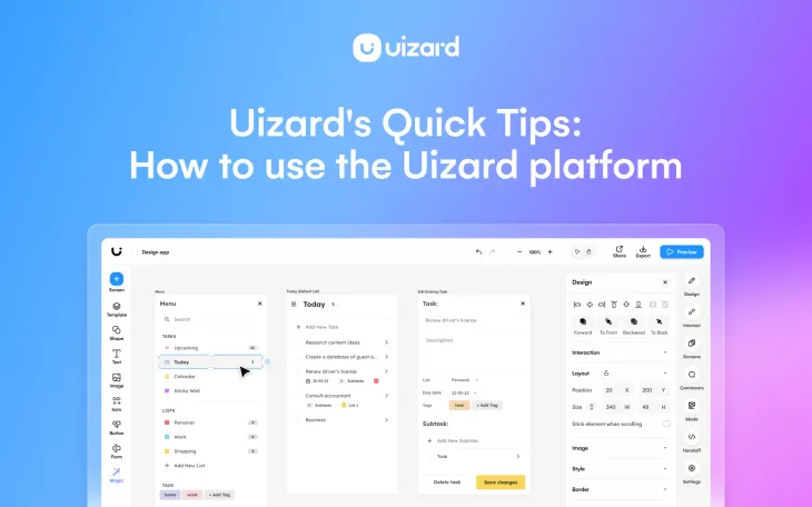 Uizard’s Quick Tips: How to use the Uizard platform