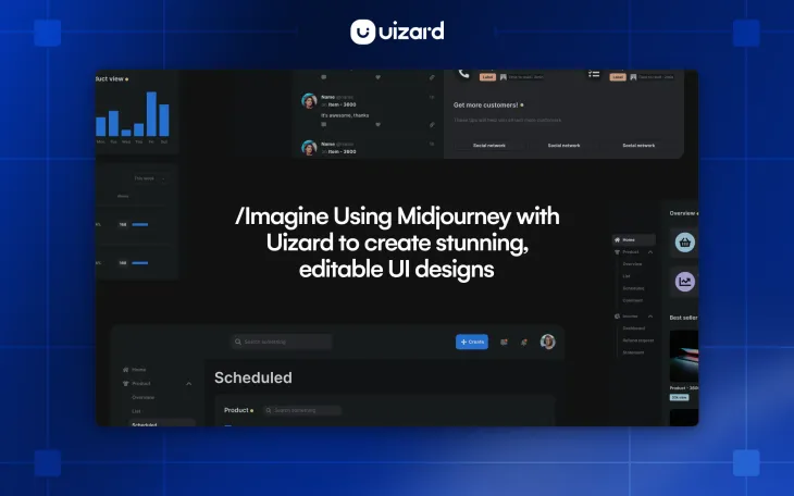 /Imagine Using Midjourney with Uizard to create stunning, editable UI designs