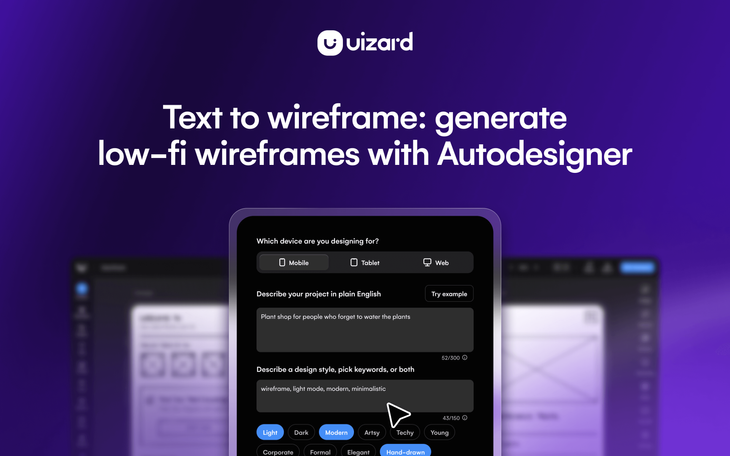 Text to wireframe: Generate low-fi wireframes with Autodesigner