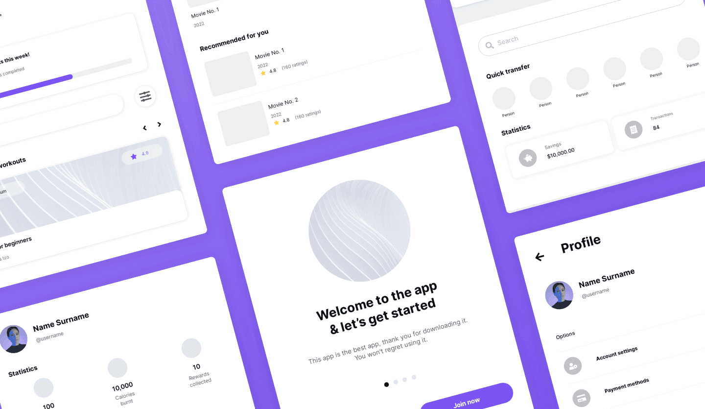 universal tablet ui kit onboarding components