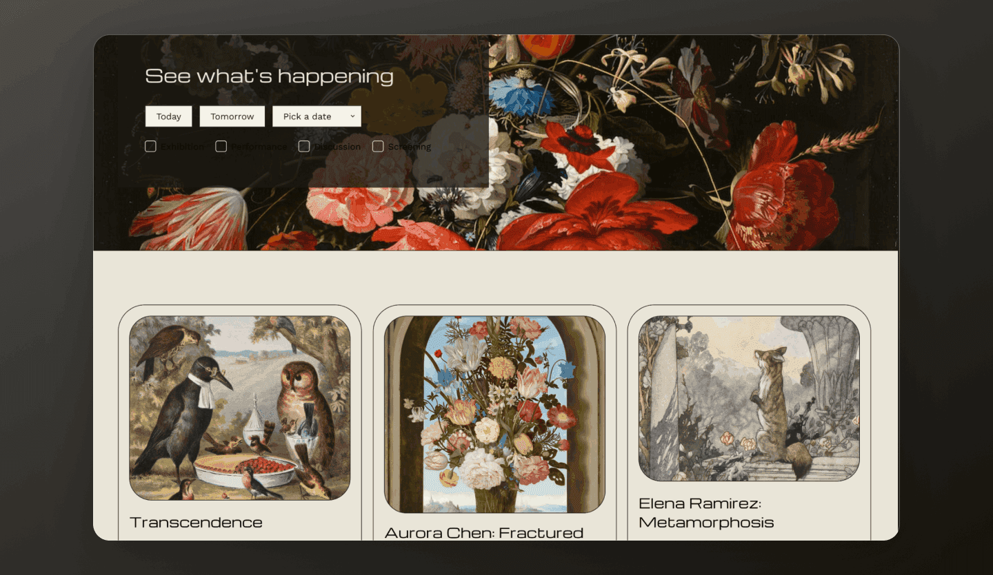 Museum website design program page