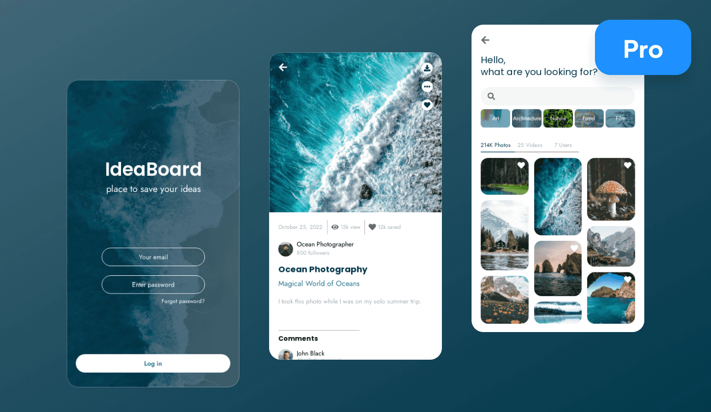 moodboard mobile app design template cover