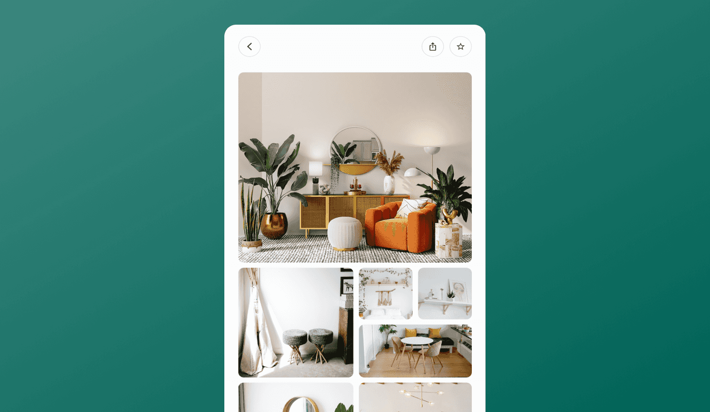 home rental app design gallery page