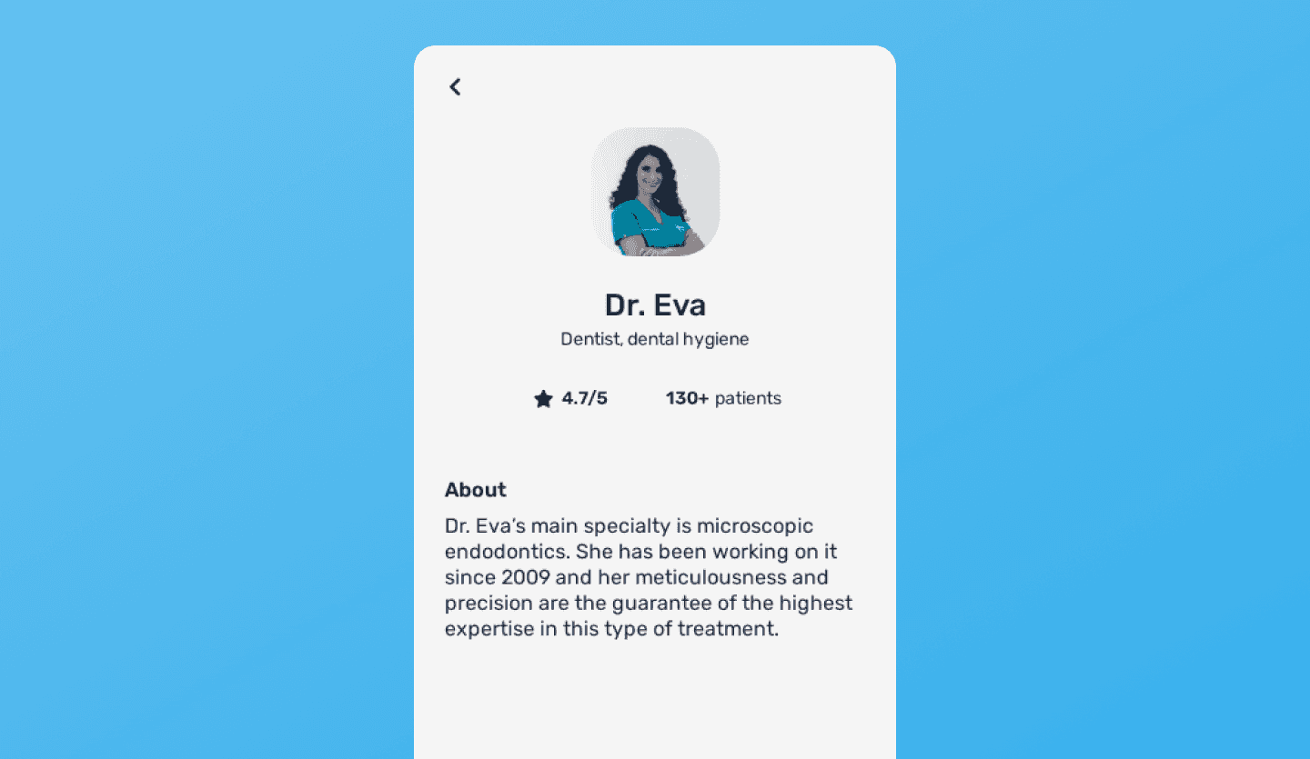 medical app design course doctor profile screen