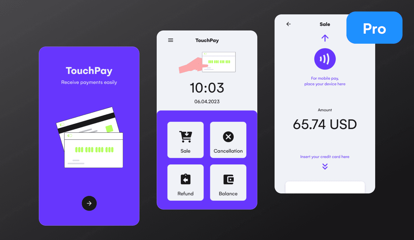 Smart POS terminal app UI design template