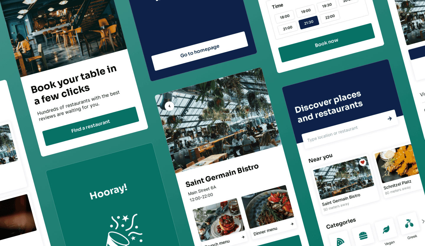 table booking app design template summary