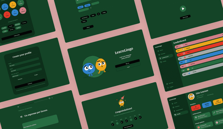 Language Learning Web App Template | Uizard