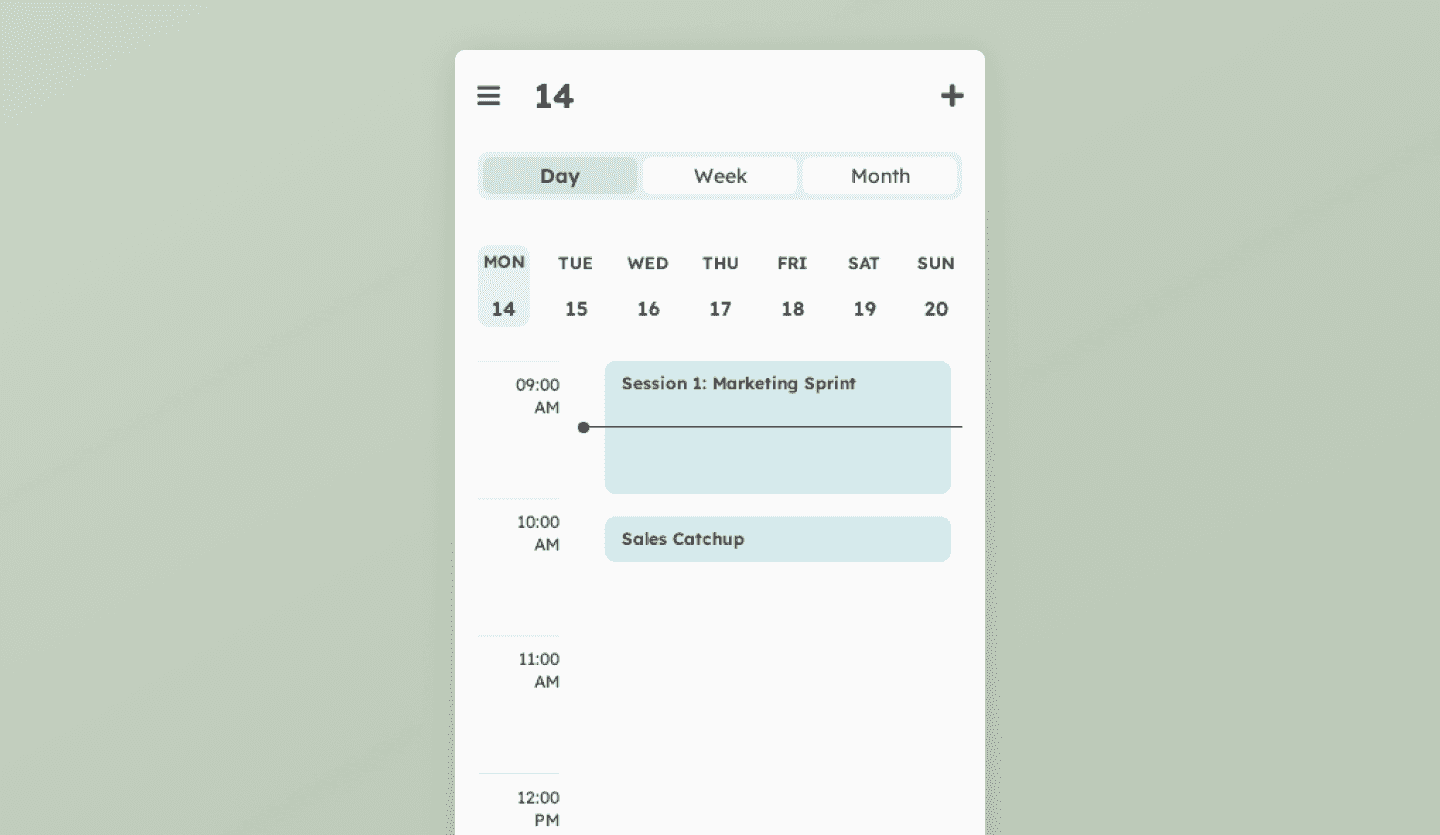 to do app design calendar screen
