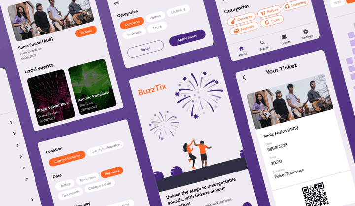 Ticket Booking Light App Template | Ticket Booking UI Design | Uizard