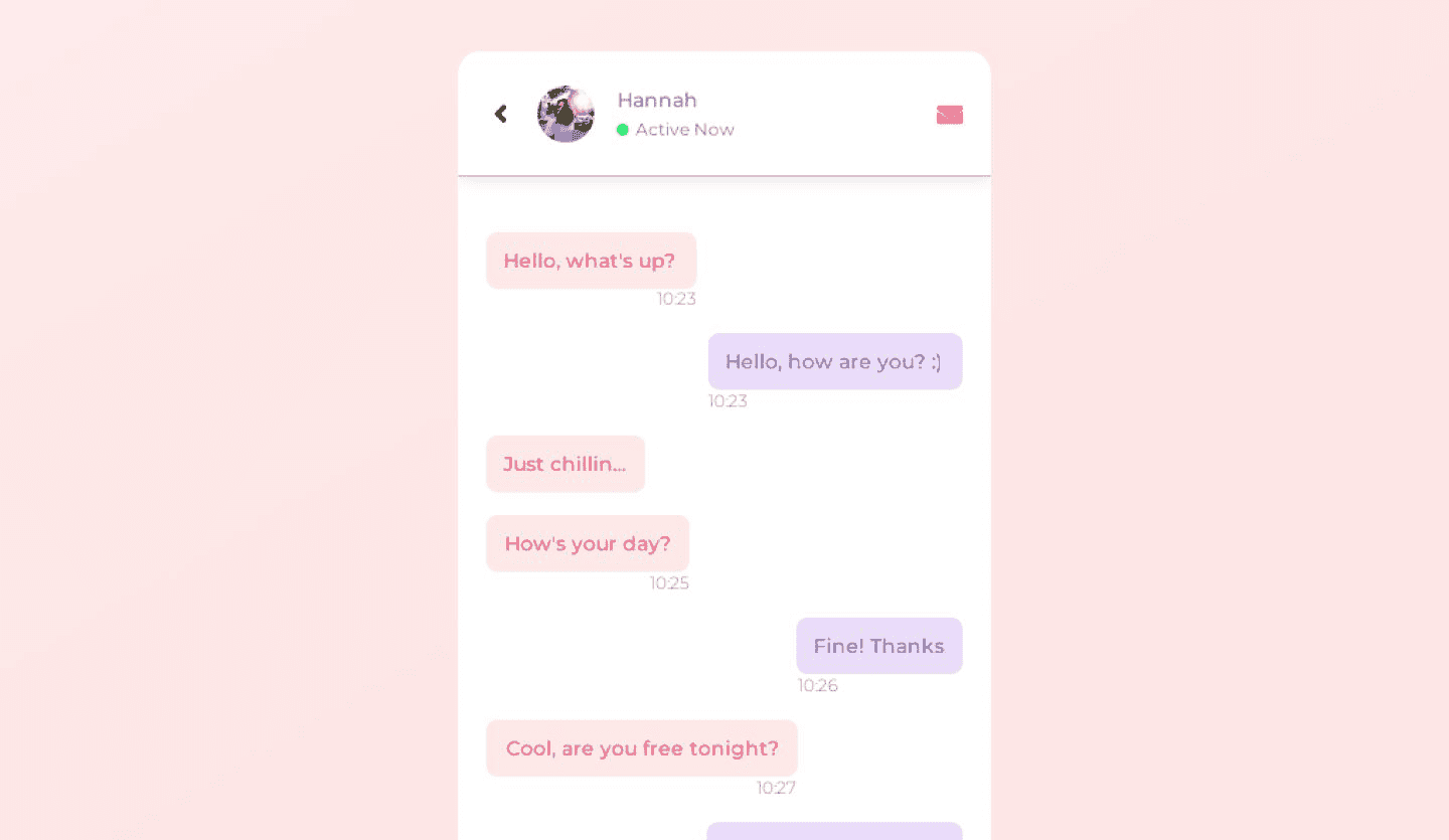mobile dating app design chat screen