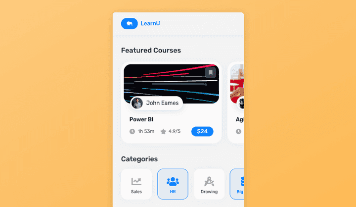 E-Learning UI Design Template | E-Learning App UI | Uizard