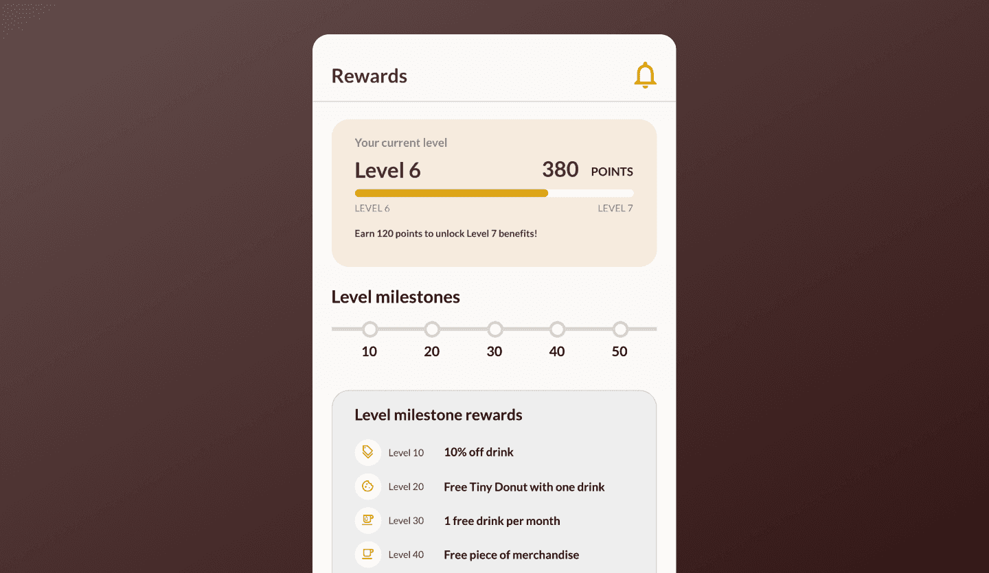 Loyalty reward mobile app rewards total screen template