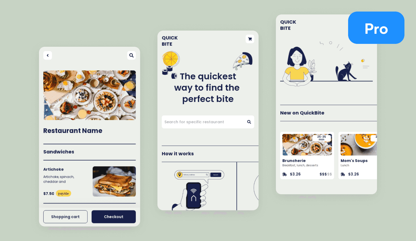 Screenshot of Quick Bite Mobile App: cover
