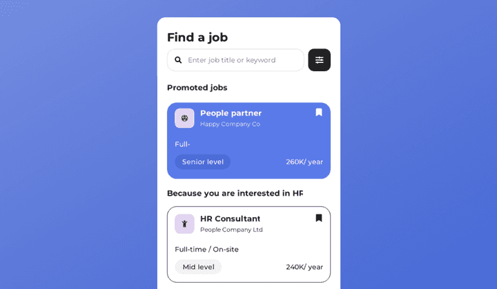Job App UI Design Template | Job App UI | Uizard