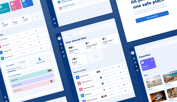 Cloud Storage UI Design Template | Uizard