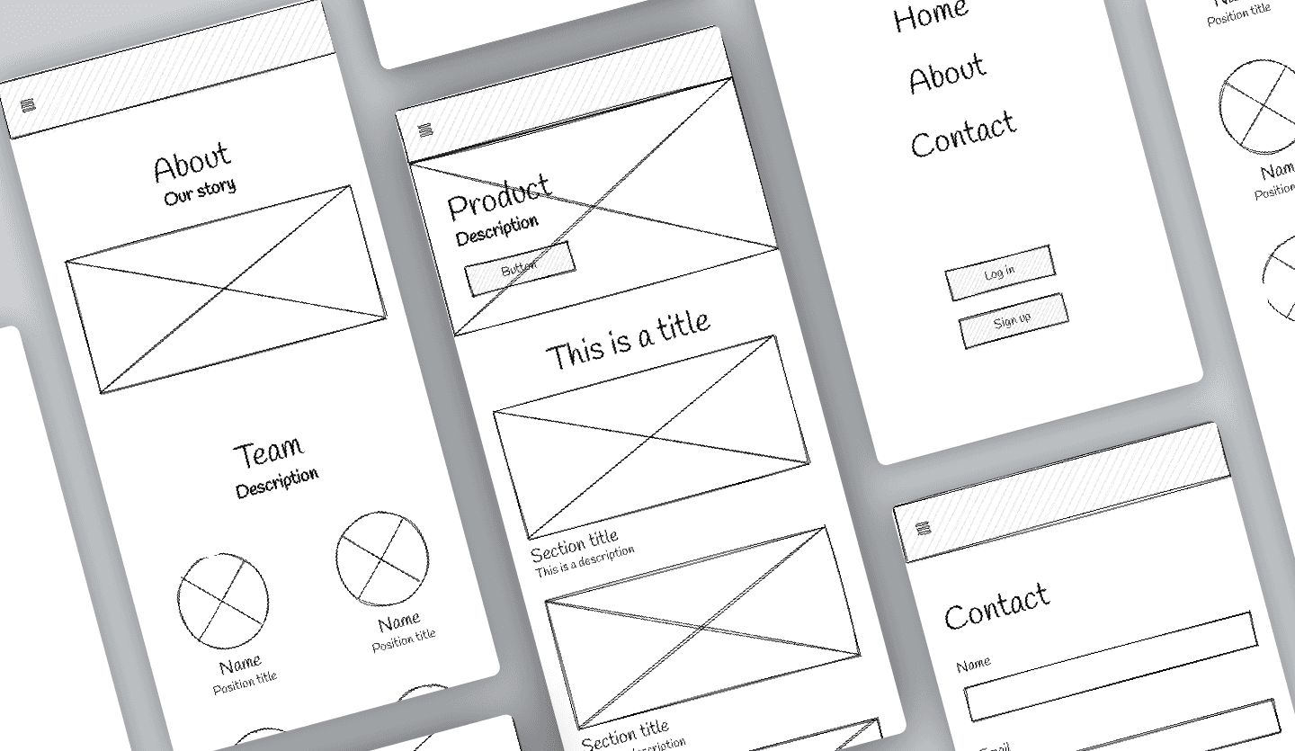 Image summary of Mobile App Wireframe template