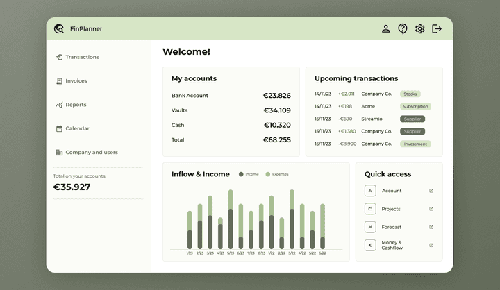 Budget and Forecast Web App Template | Budgeting Web App | Uizard