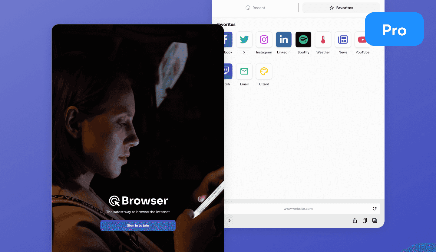 Internet browser light tablet app design cover