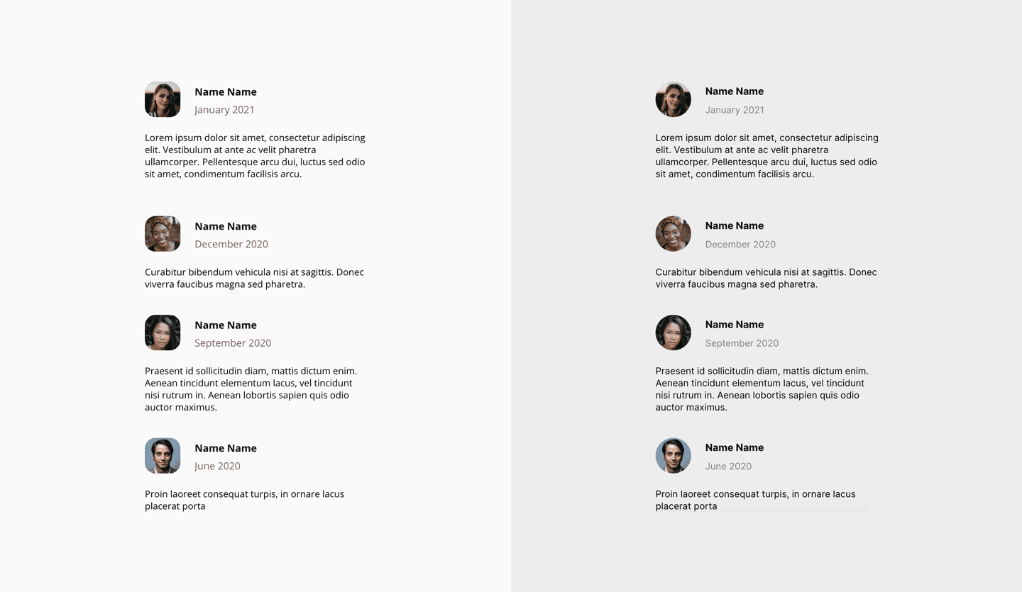 Screenshot showcasing the component template for designing social apps