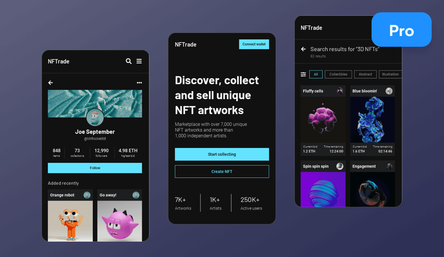 nft marketplace mobile app design overview