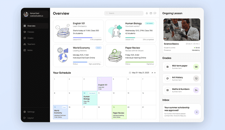 Study Dashboard Web App Template | Uizard