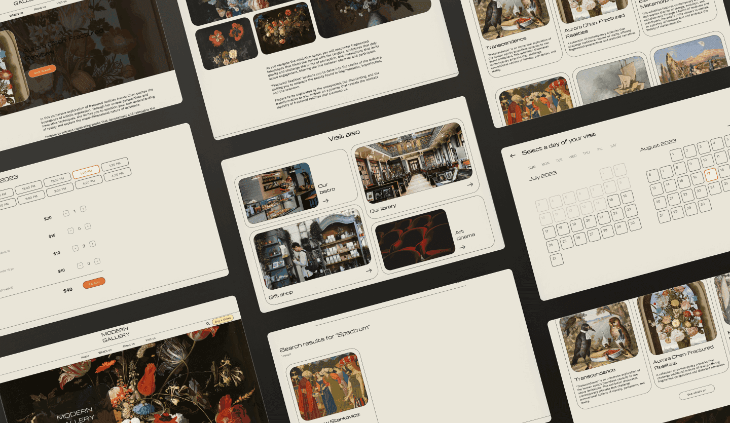 Museum website design summary page