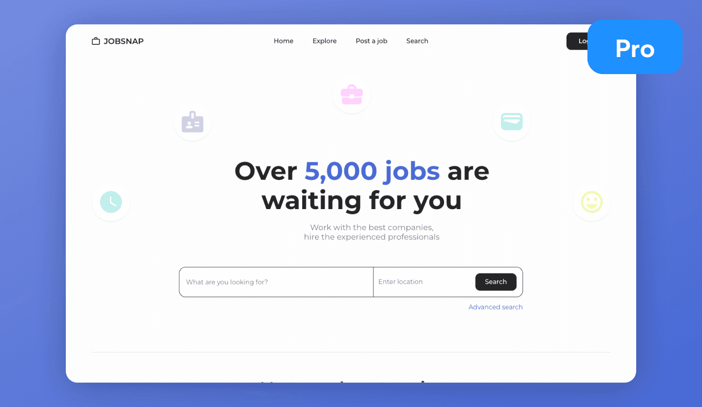 Job finder website design cover