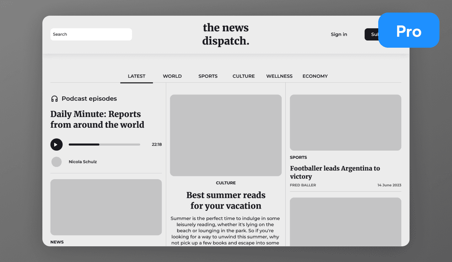 news website wireframe design cover